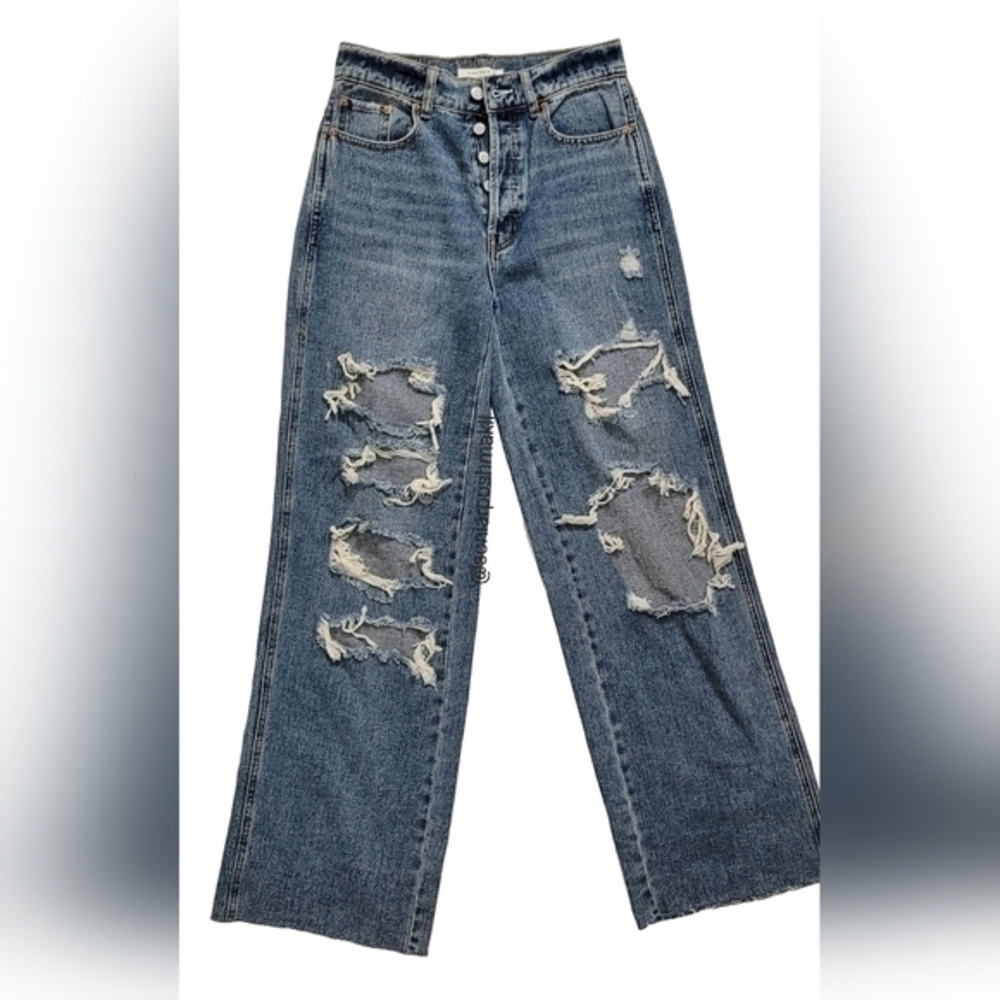 Women's Distressed Blue Jeans